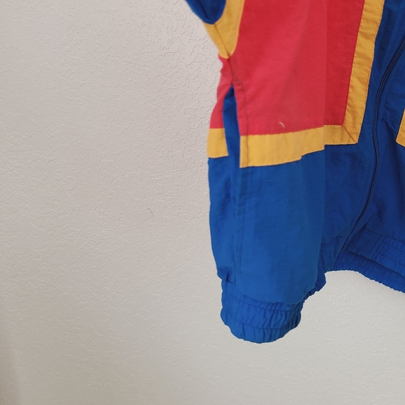 80-90s Vintage Bold Color Block Windbreaker Jacket - Picture 6 of 10
